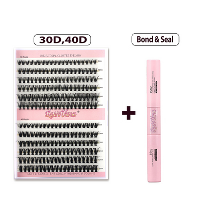 DIY Eyelash Extension Kit - 240pcs Cluster Lash with Bond &amp; Seal