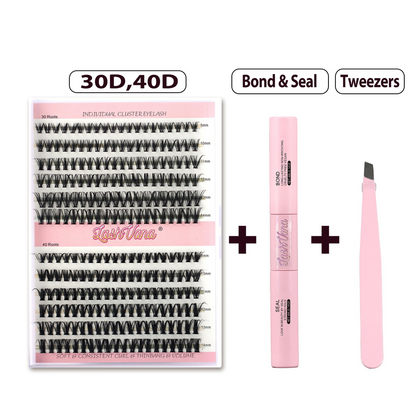 DIY Eyelash Extension Kit - 240pcs Cluster Lash with Bond &amp; Seal