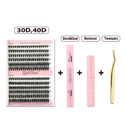DIY Eyelash Extension Kit - 240pcs Cluster Lash with Bond &amp; Seal