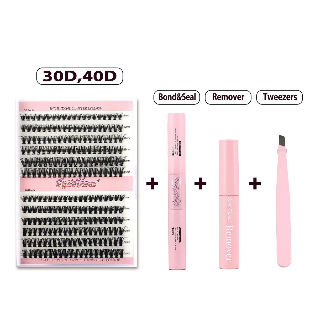 DIY Eyelash Extension Kit - 240pcs Cluster Lash with Bond &amp; Seal