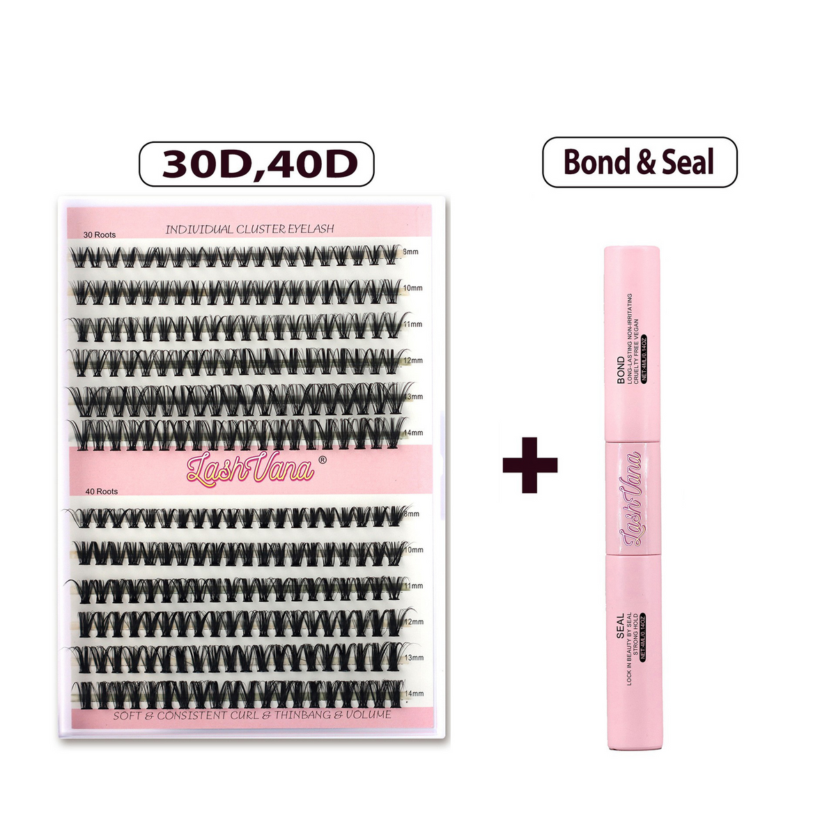 DIY Eyelash Extension Kit - 240pcs Cluster Lash with Bond &amp; Seal