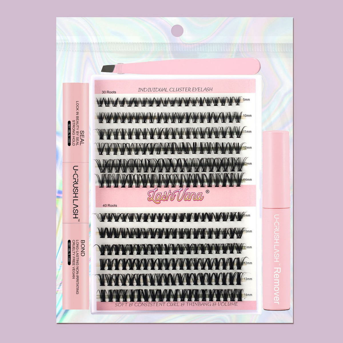 DIY Eyelash Extension Kit - 240pcs Cluster Lash with Bond &amp; Seal