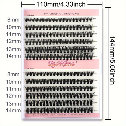 DIY Eyelash Extension Kit - 240pcs Cluster Lash with Bond &amp; Seal